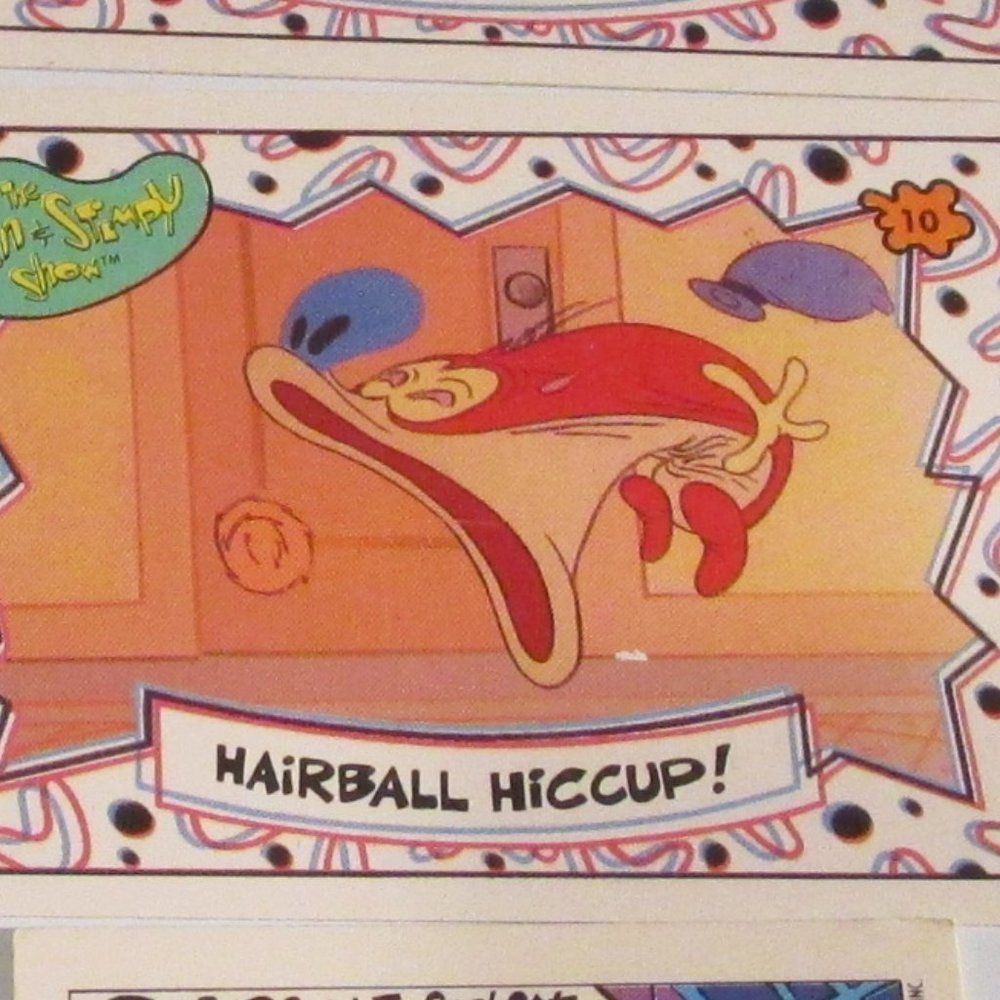 1993 Topps Nicktoons Ren & Stimpy Hairball Hiccup #10 card
